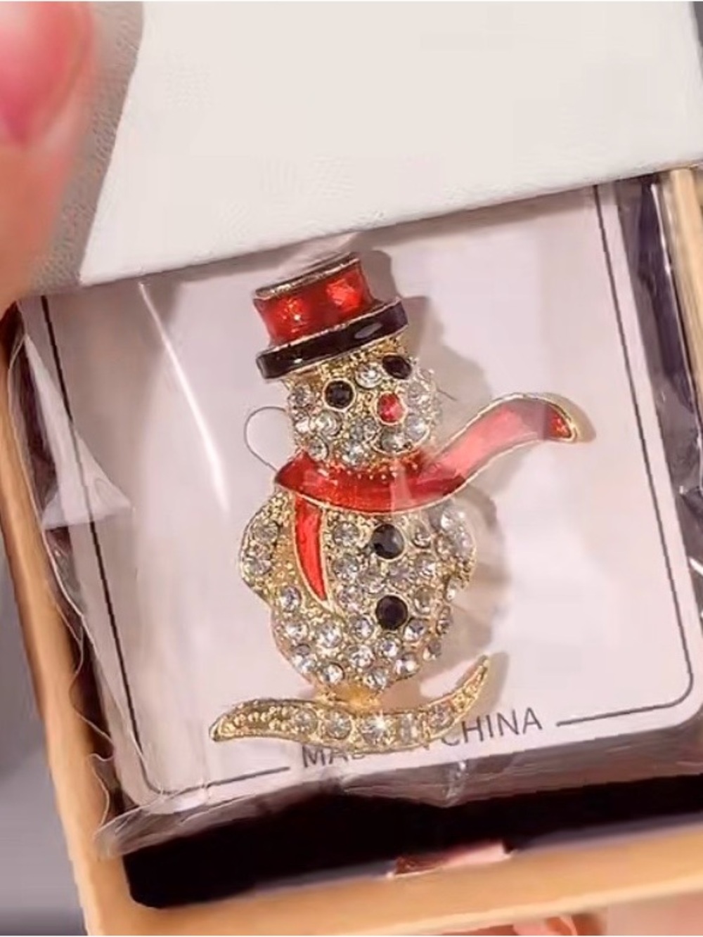 Christmas Snowman Brooch